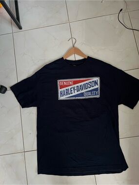 Harley-Davidson Black Tee with Red, White and Blue Genuine Logo